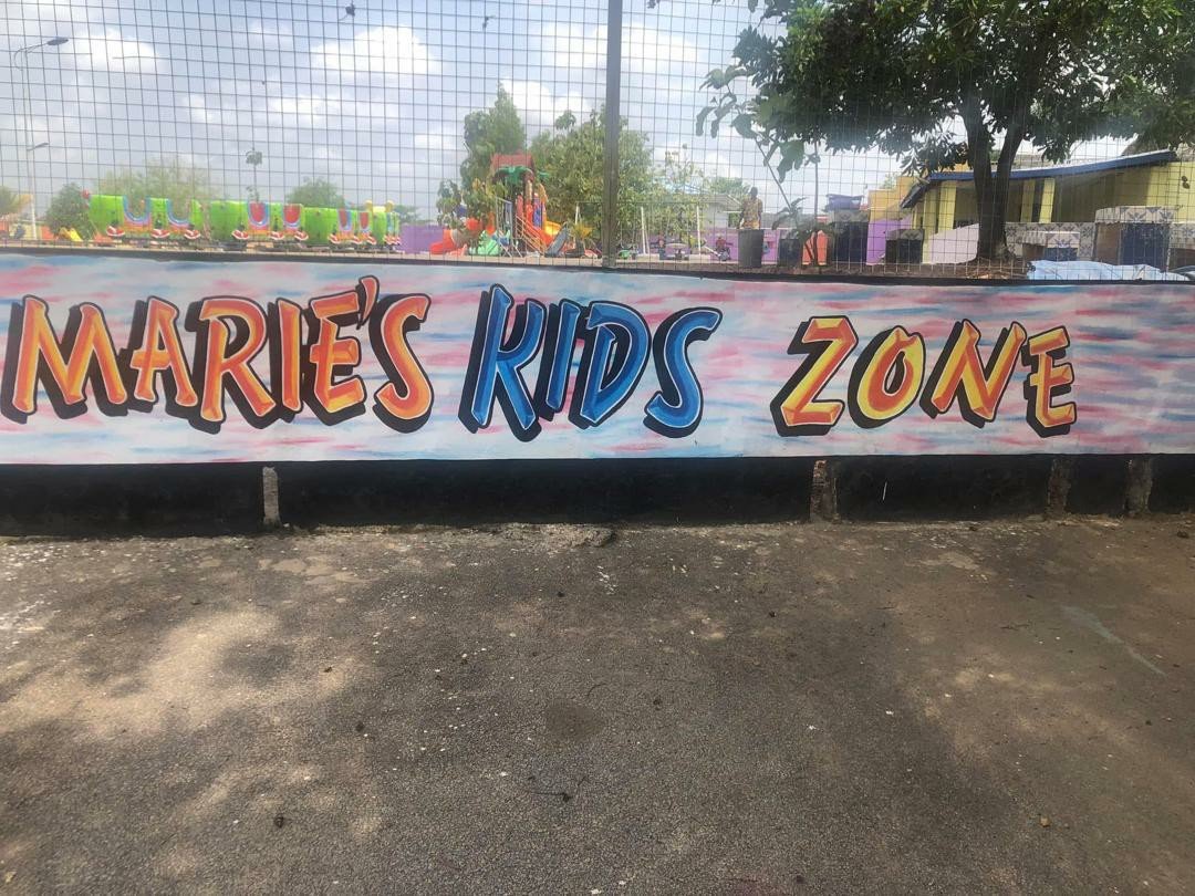 Kids playing at Marie's Kids Zone in Bo, Sierra Leone